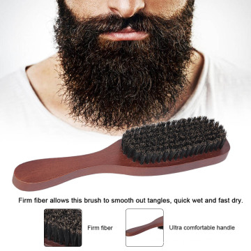 FQ marque Amazon vente chaude en bois mâle barbe brosse poils de sanglier mâle poignée